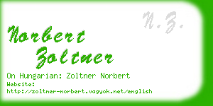 norbert zoltner business card